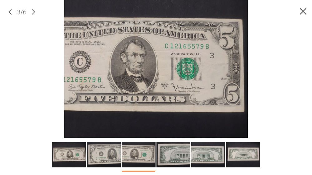 Banknot $ 5 dolarów USA 1977r / St. 5