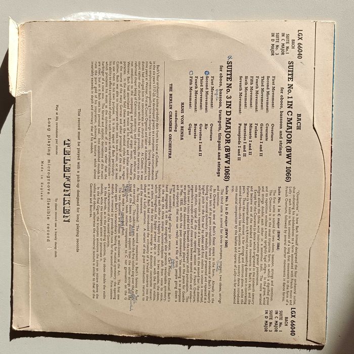 Disco Vinil "Bach - Hans von Benda"