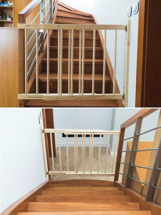 Drewniana Barierka Bramka Ochronna z Zestawem Montażowym REGULOWANA !