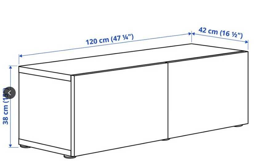 IKEA 2x BESTÅ Estante c/portas, preto-castanho, Lappviken