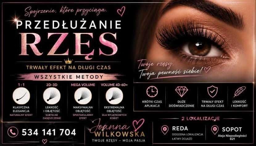 Przedłużanie Rzęs Stylizacja Rzęsy Reda