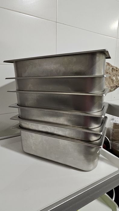 6 Cubas de inox para gelado