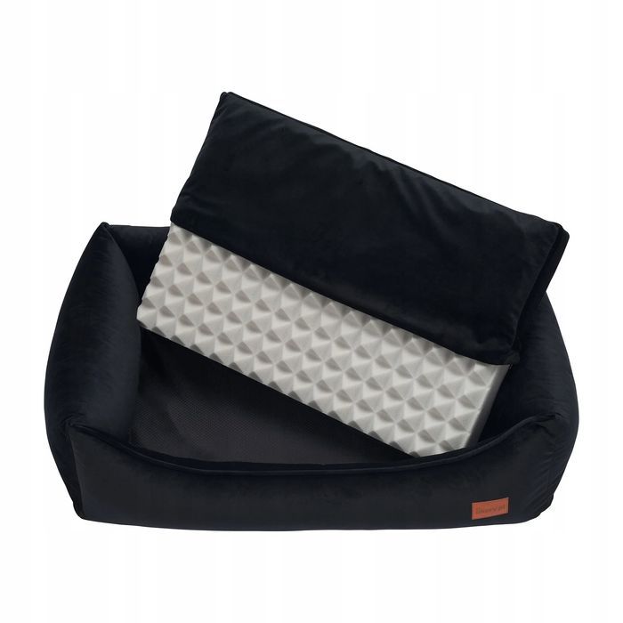 legowisko sofa ortopedyczna dla psa buldog amstaff 90x70x20 cm  czarne