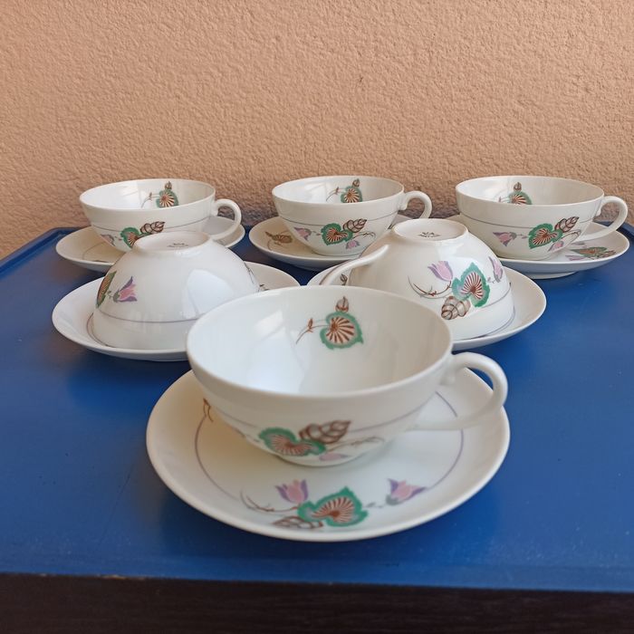 Serviço de chá Art Deco Vista Alegre motivo floral
