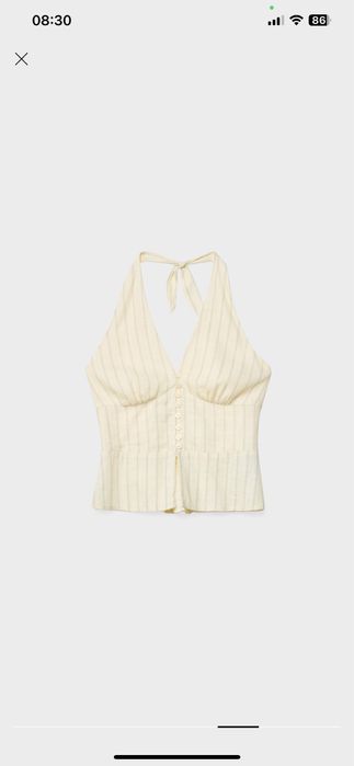 Льняной топ Stradivarius