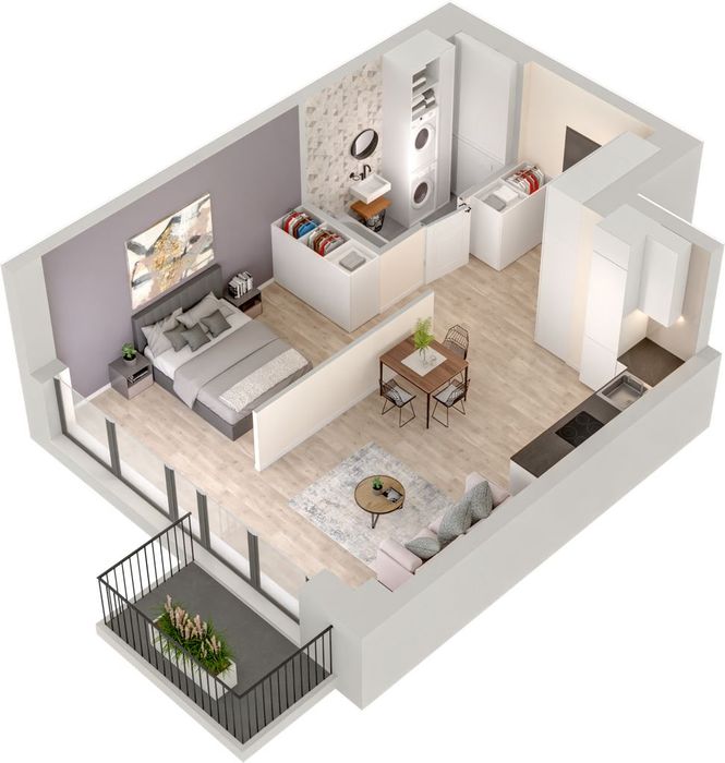 3.M.07 | 41,40 m² | 1/2 pokoje z balkonem | Krzyki- Gaj