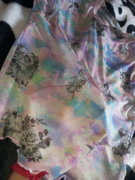 T-shirt de tule com anjos Bershka