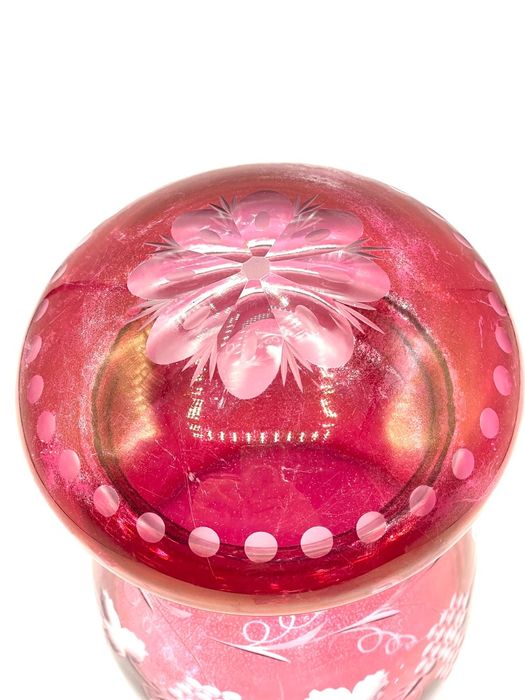 Bomboneira Cogumelo em vidro pintado e lapidado