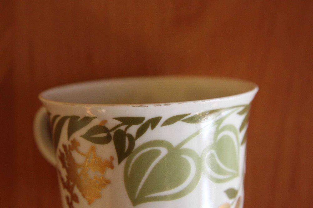 Zestaw kawowy filiżanka i 2 talerze - GDR 1777 Henneberg Porzellan