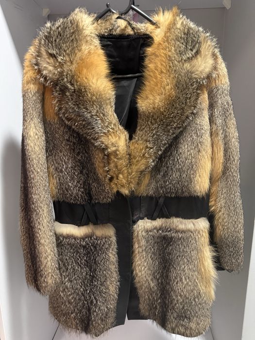 Kurtka płaszczyk z futro z lisa