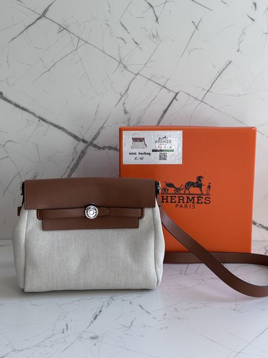 Сумка Hermes herbag 20 sm gold mini, Ермес коричнева, Эрмес Келли