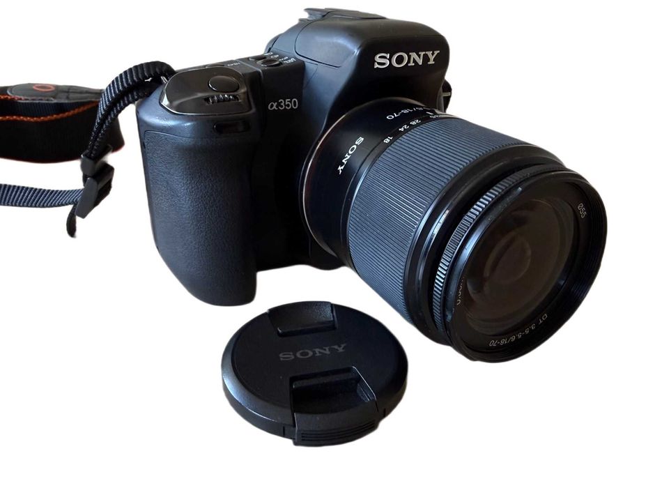 Sony DSLR-A350 + 30mm Macro + 18-70 (uszk. AF) + torba | zestaw