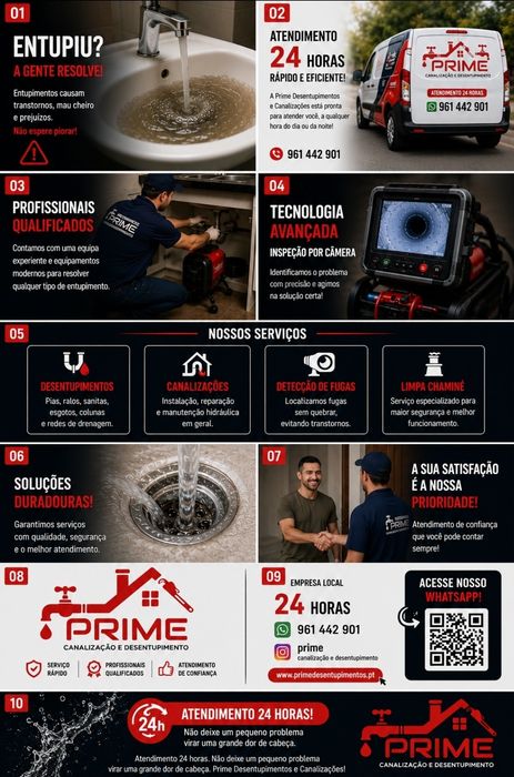 Canalizações e desentupimentos 24 horas