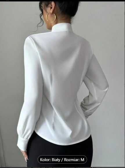Elegancka nowa bluzka damska z wiazaniem pod szyją  R.M 38
