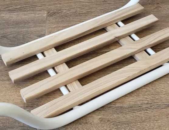 Сидіння для ванни каркас метал сидіння натуральне дерево