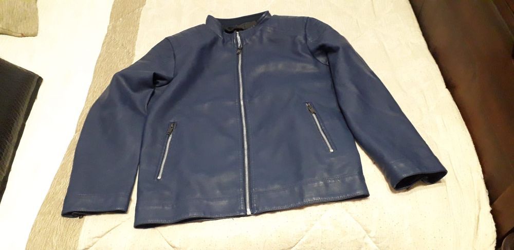 Casaco de Couro (Azul - M)