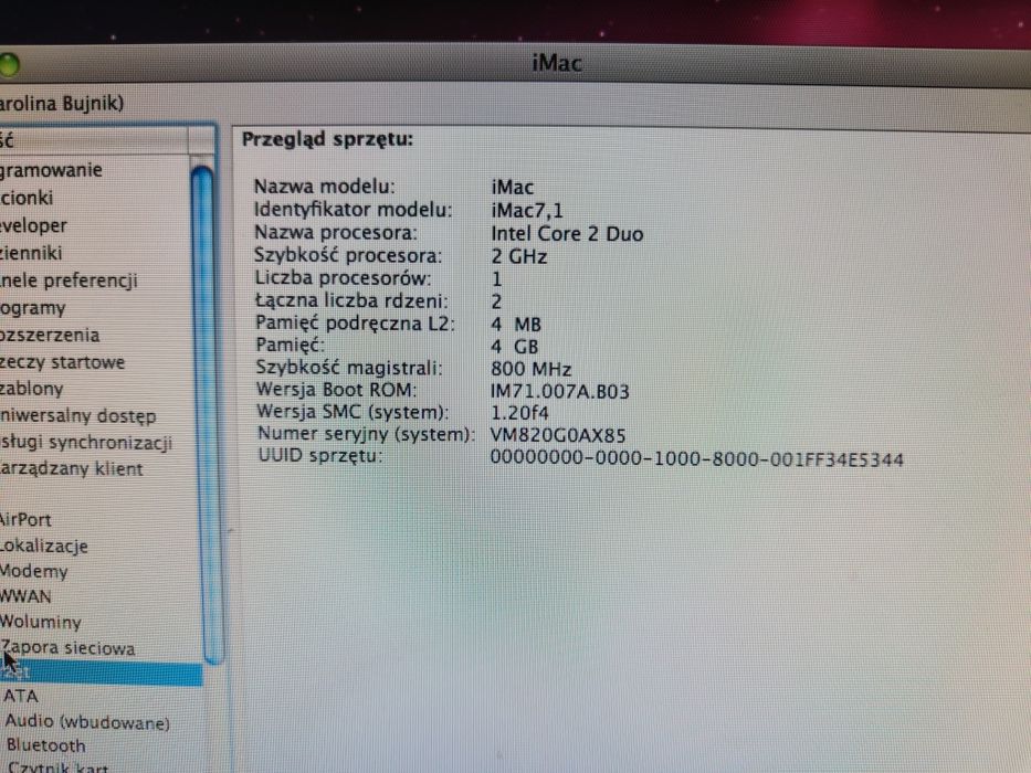 iMac 20" A1224 early 2011