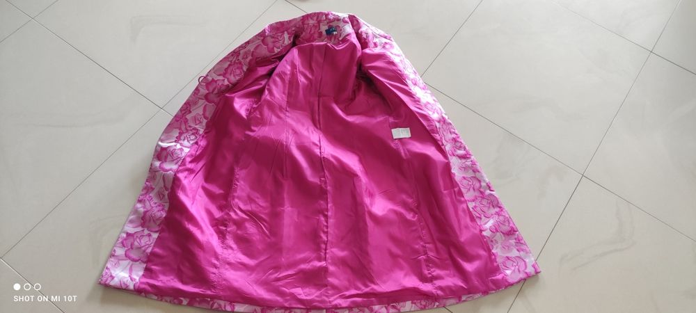 Różowy płaszcz elegancki, rękaw 3/4, Zeila donna, rozmiar L