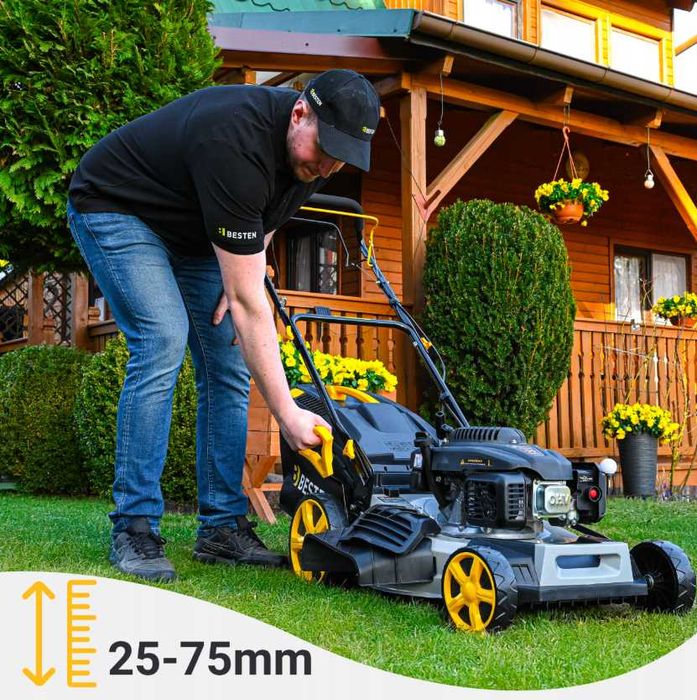 Бензинова газонокосарка з приводом, 62 л, 2 ножі, 51 см, 196 см³