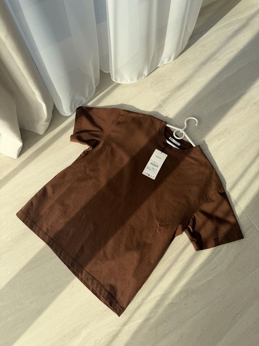 Футболка zara коричнева s