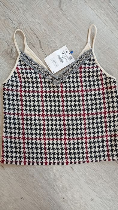 Nowy top w pepitke Zara M