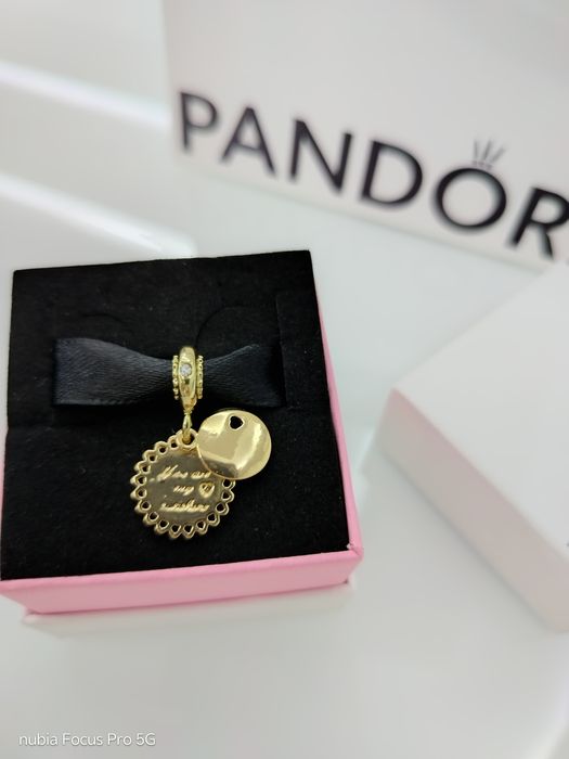 Pandora charms serce słoneczko