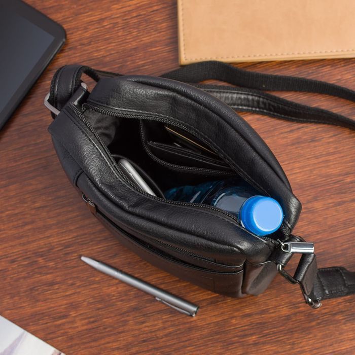 Torba męska skórzana ANTONIO IV - czarna elegancka do pracy modna nowa