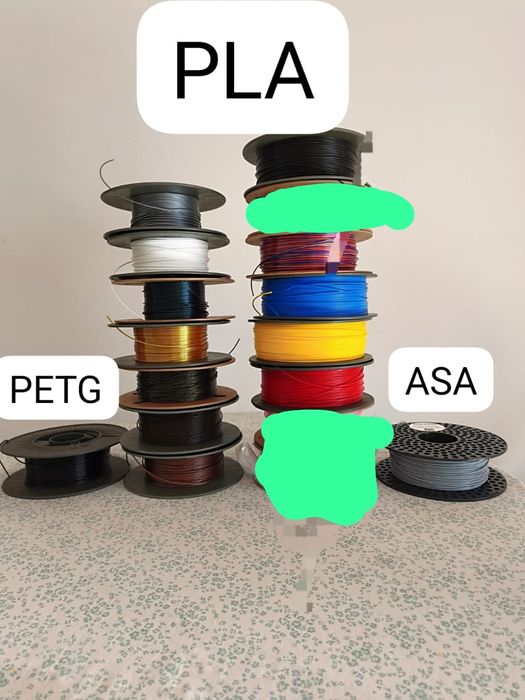 Filamentos 3D usados e novos PLA,PETG,ASA