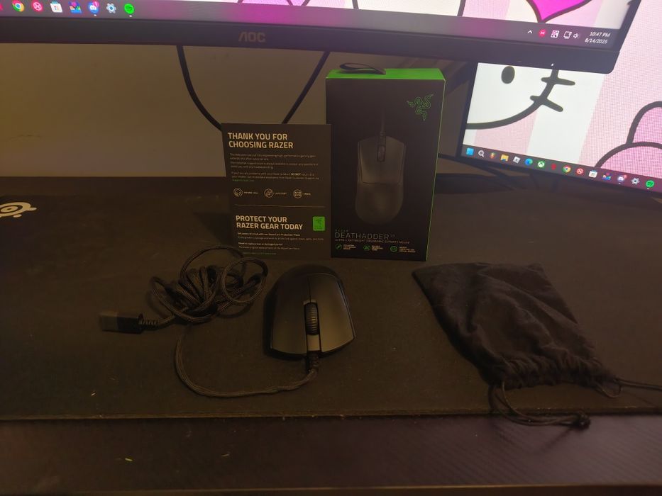 Razer DeathAdder V3 – 30K DPI – Como Novo – Caixa + Bolsa