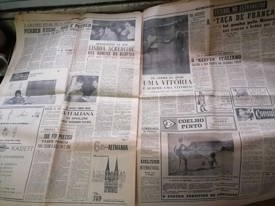 Final de 1964 /1965 BENFICA x Inter de Milão Taça Campeões Europeus 1964/65 Mundo Desportivo COMPLETO