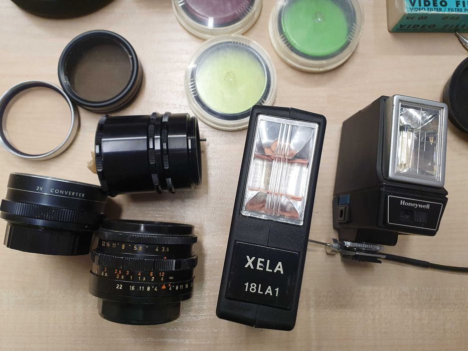 Aparat analogowy Praktica MTL3 z 2 obiektywami i bardzo dużo akcesorii