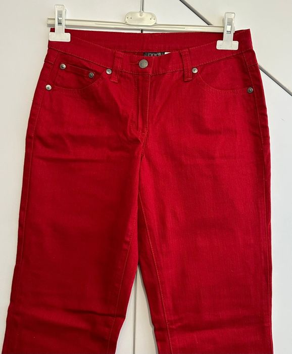 Nowe Jeansy damskie BPC 36 dzwony czerwone