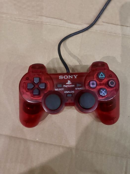 Oryginalny pad Sony DualShock 2 PS2 czerwony przezroczysty