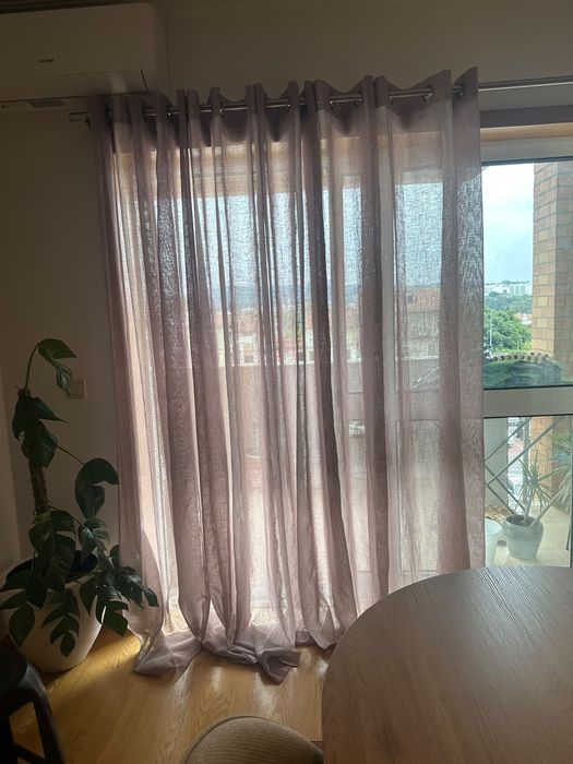 Cortinas cor de rosa