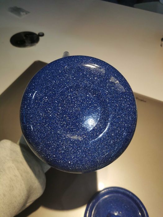 Czajnik dzbanek 2L emaliowany niebieski kwiaty