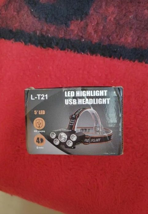 Налобный фонарик светодиодный зарядный аккумуляторный мощный
