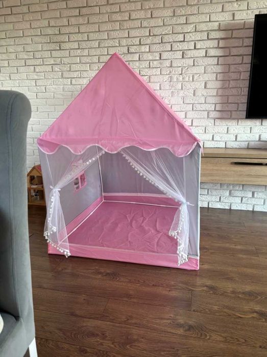 Nowy Namiot Domek Zamek Dla Dzieci Różowy Ogrodowy Pokój Na Prezent