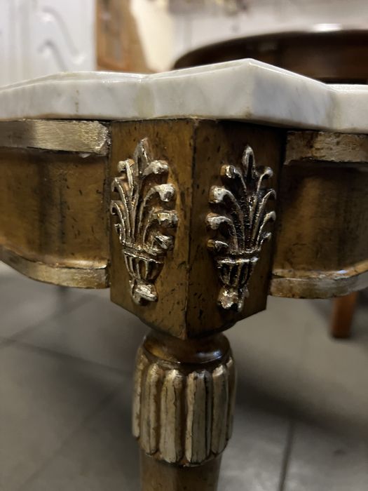 Ława drewniana z marmurowym blatem/Raty