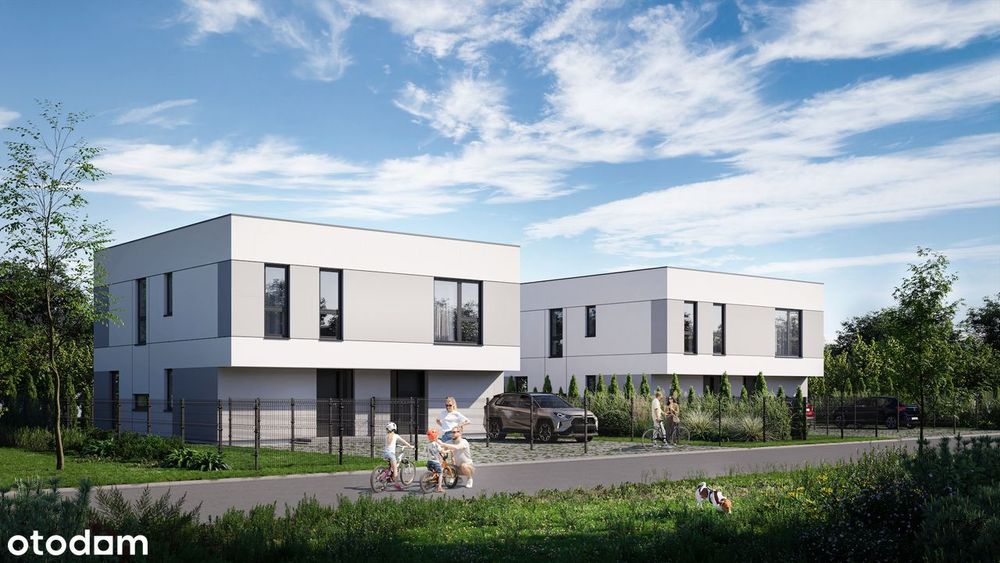 Nowoczesny bliźniak przy lesie | działka 415 m² | blisko Łodzi | pompa