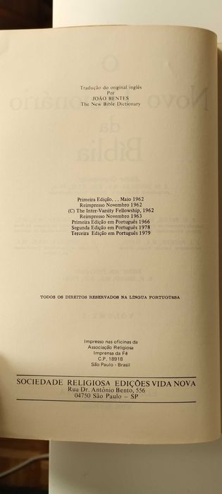 Novo Dicionário da Bíblia de J. D. Douglas	2 volumes