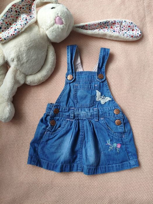 Jeansowa sukienka ogrodniczka 56