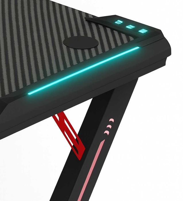 Biurko Gamingowe Komputerowe Stół dla Gracza Nowoczesne LED 140cm BG03