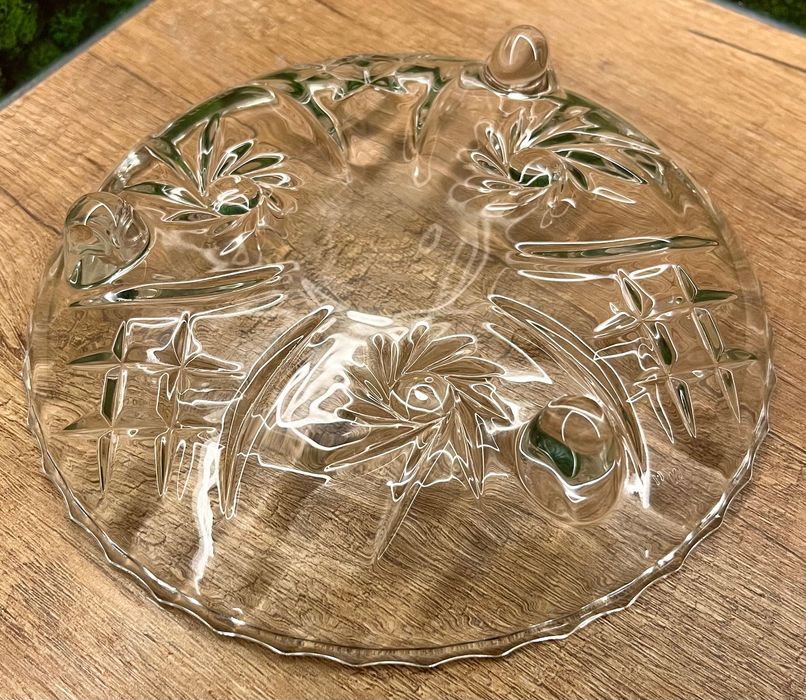 Kryształowy talerzyk na nóżkach patera stan super