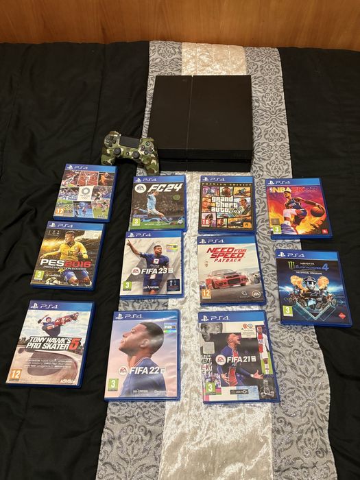 Ps4 + jogos + comando