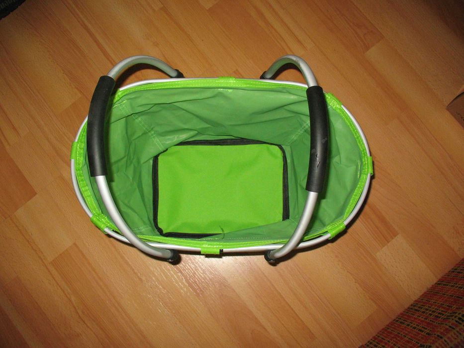 Kosz piknikowy, zakupowy, zielony