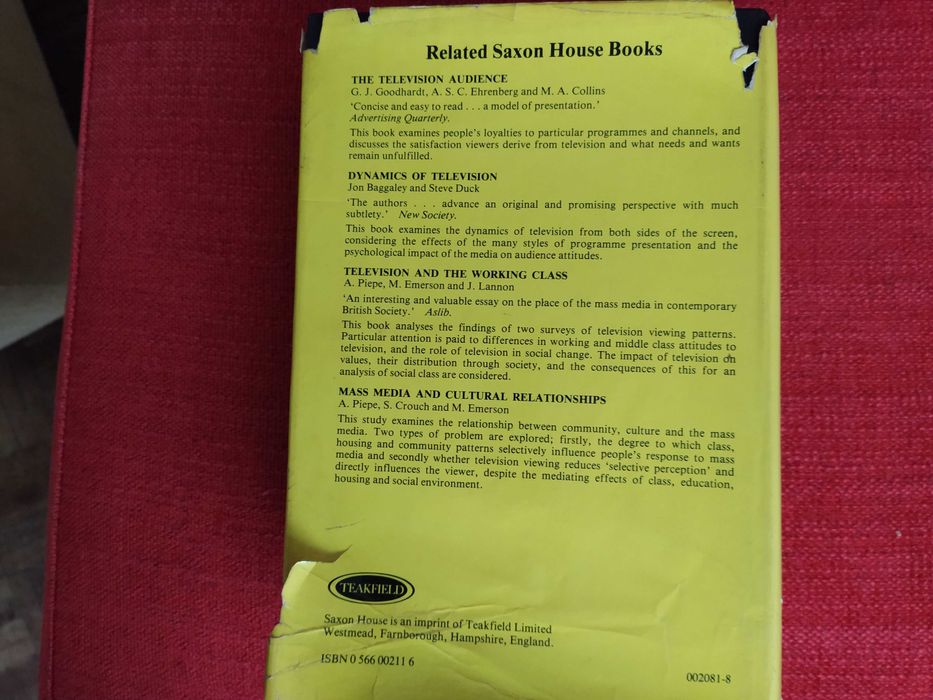 Television Violence and the Adolescent Boy - William A. Belson