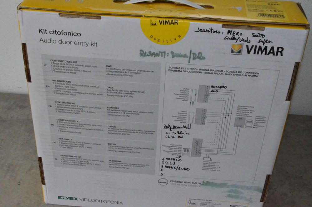 Domofon dwurodzinny interkom Vimar 885E 4-2