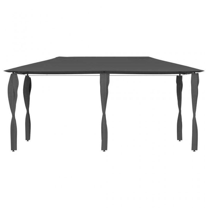 Gazebo de Jardim 2,98 x 5,30 m Antracite com Cobertura e Capas para Postes