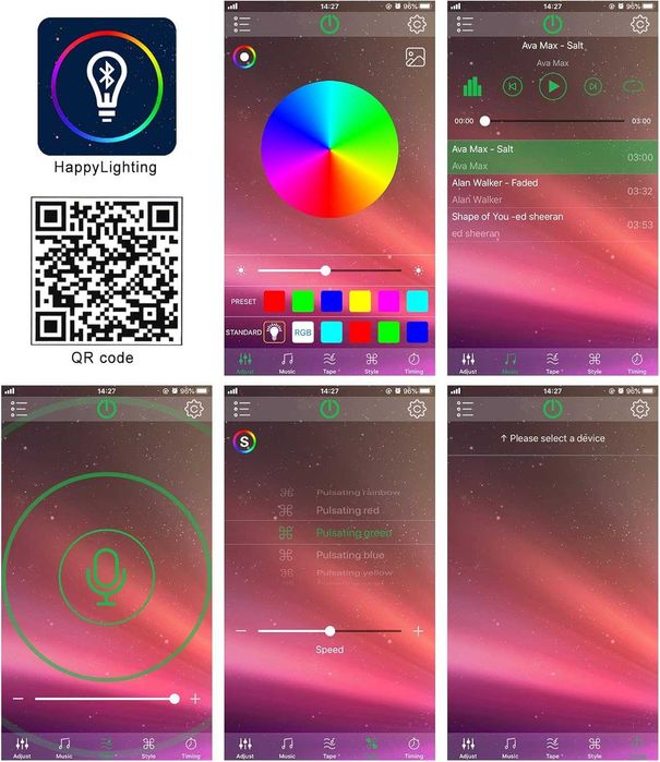 Kontroler Bluetooth, DC 12 V kontroler do taśmy LED RGB z pilotem IR