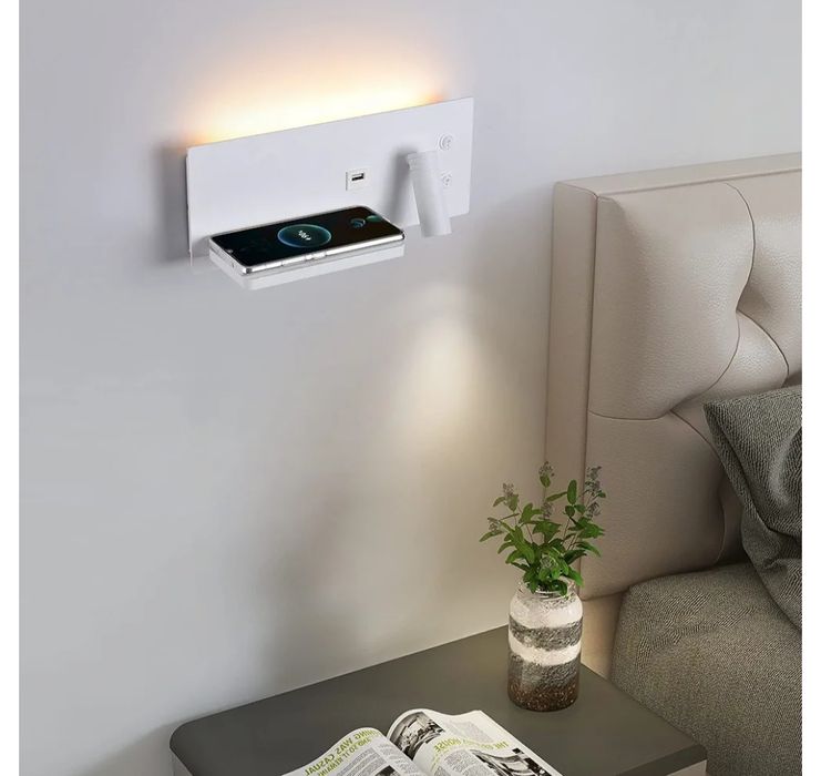 Лед лампа для чтения бра с зарядным для телефона